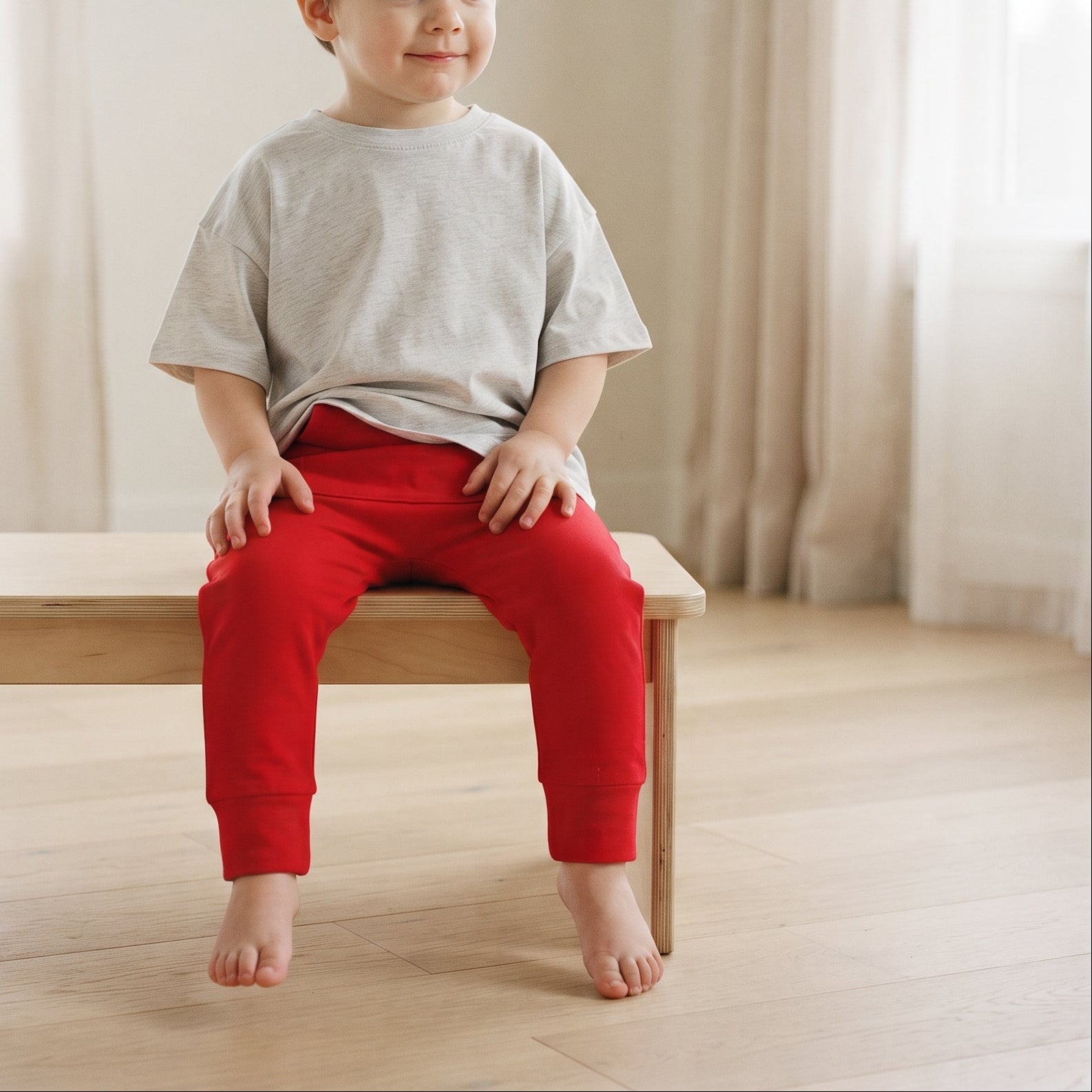 Calça Bolsão Canguru - Algodão Stretch | Vermelha