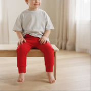 Calça Bolsão Canguru - Algodão Stretch | Vermelha
