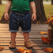 Bermuda Bebê/Infantil Menino - Jeans Stretch Liso | Marinho