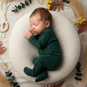 Kit: Body Kimono Recém-Nascido à 3 Meses + Calça de Pezinho Recém-Nascido à 3 Meses - Algodão Premium Liso Verde Mate
