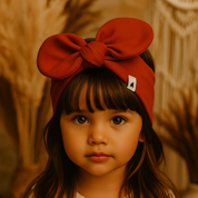 Laço de Cabelo Infantil Regulável - Algodão Premium Liso | Terracota