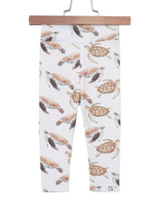 Legging Bebê e Infantil Menina – Algodão Premium Estampa Exclusiva | Tartarugas Aquareladas