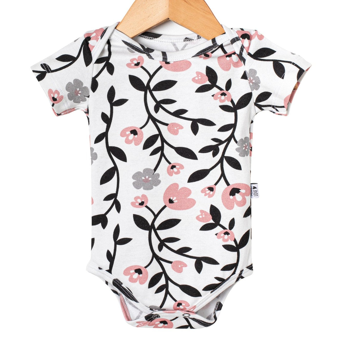 Body Infantil Manga Curta Menina [Algodão Stretch - Estampado] - Floral