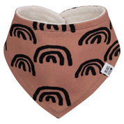 Bandana Babador Bebê Unissex –  Algodão Stretch Estampa Exclusiva |  Arco Iris Boho Fundo Marrom