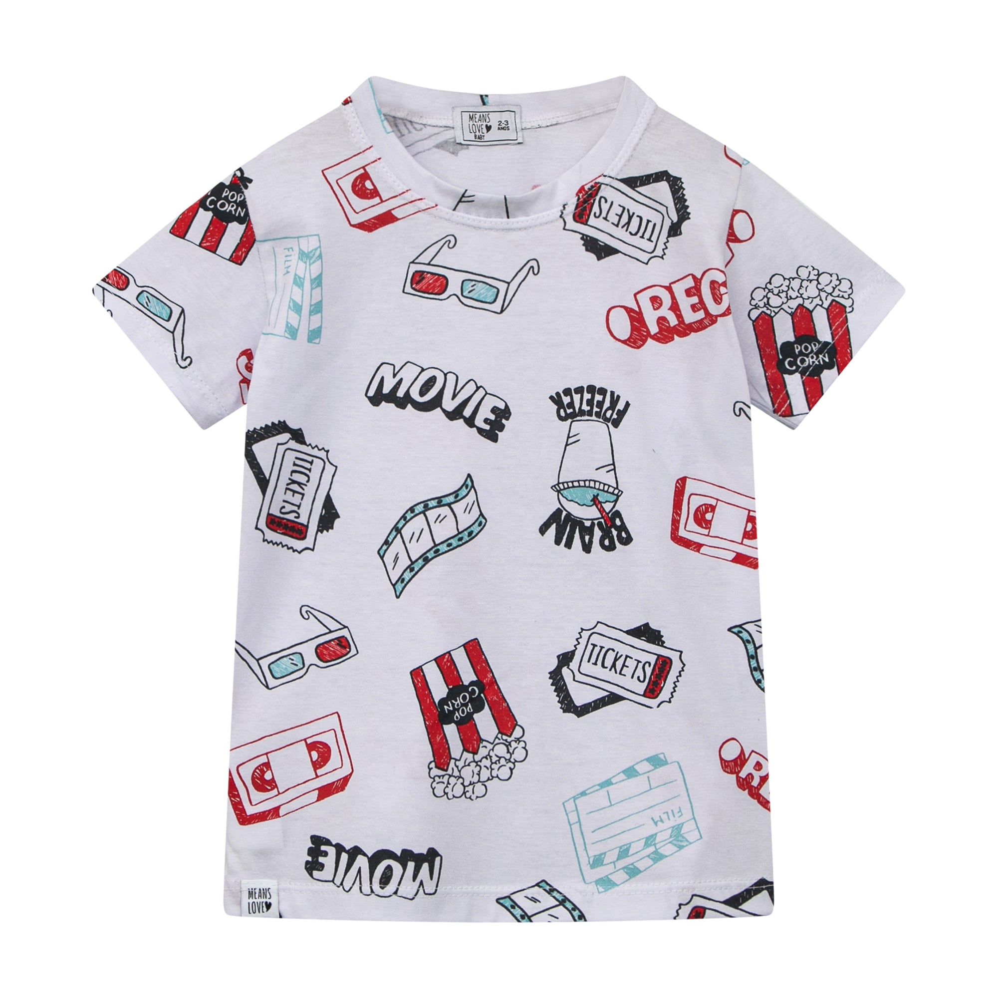 Camiseta Bebê/Infantil Manga Curta Unissex [Malha Algodão - Estampada] - Cinema