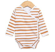 Body Bebê Kimono  Unissex [Algodão - Estampado] - Listras Amarelas