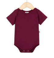 Body Bebê e Infantil Unissex Manga Curta – Tecido Algodão Stretch Liso | Merlot
