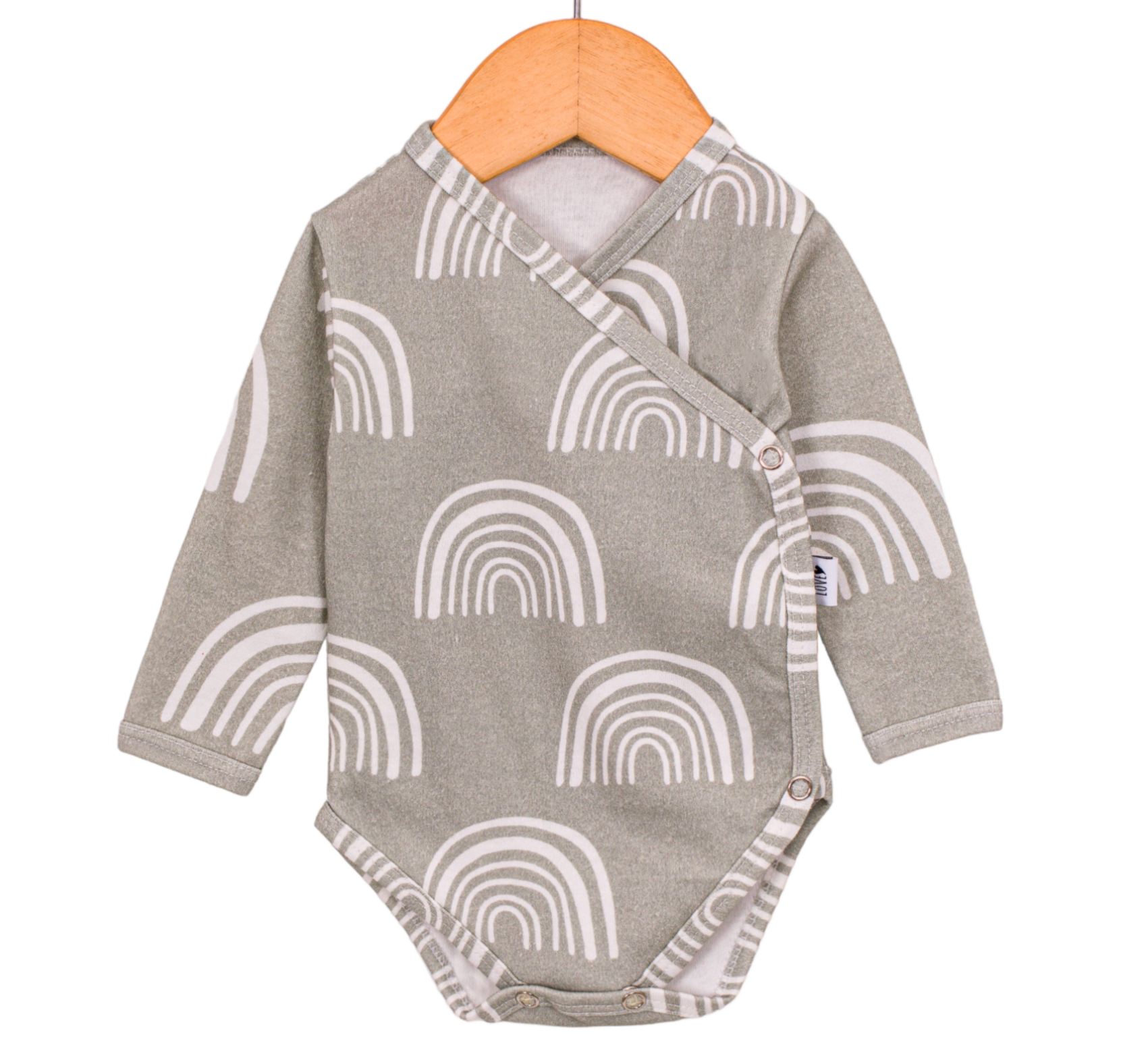 Body Kimono Bebê Recém-Nascido Grey Rainbow