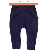 Calça Bebê/Infantil Com Bolsão Unissex [Jeans Stretch - Lisa] - Marinho