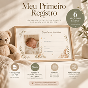 MEU PRIMEIRO REGISTRO — Certificado de Nascimento Editável no Canva