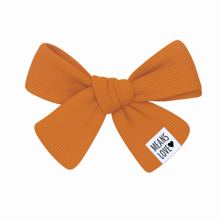 Presilha Laço de Cabelo Infantil  Algodao Premium Canelado  Caramelo