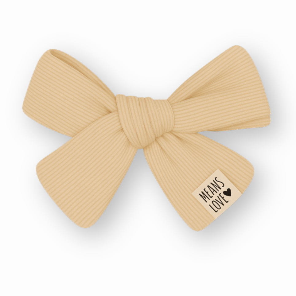 Presilha Laco de Cabelo Infantil  Algodao Premium Canelad a Areia