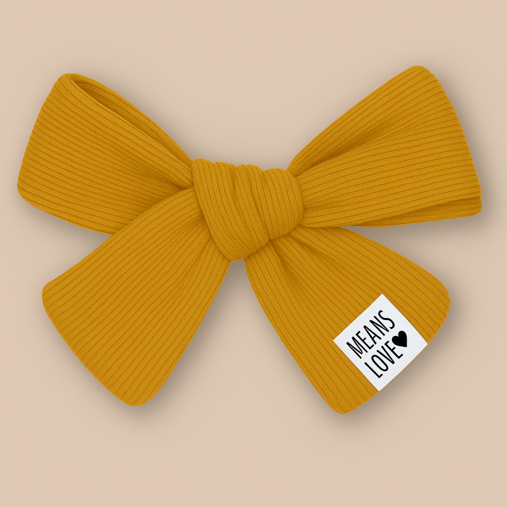 Presilha Laco de Cabelo Infantil  Algodao Premium Canelada Mostarda