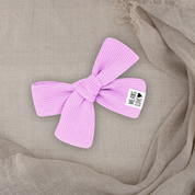 Presilha Laço de Cabelo Infantil  Algodao Premium Canelado Rosa Claro flat lay