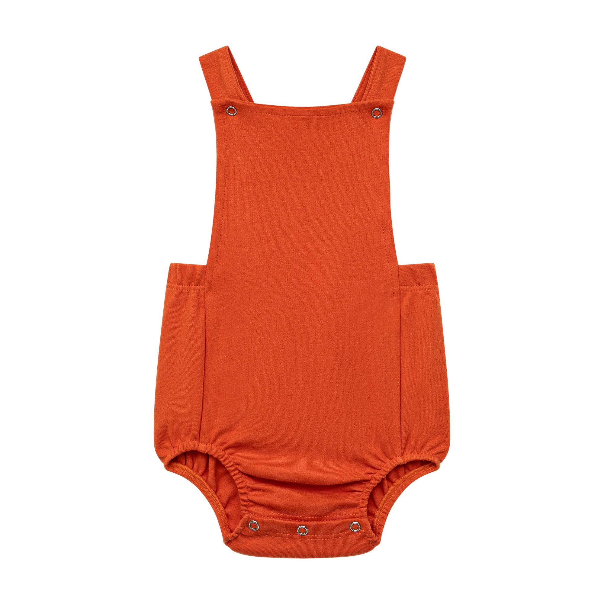 Salopete/Romper Bebê e Infantil Unissex – Algodão Premium Liso | Laranja