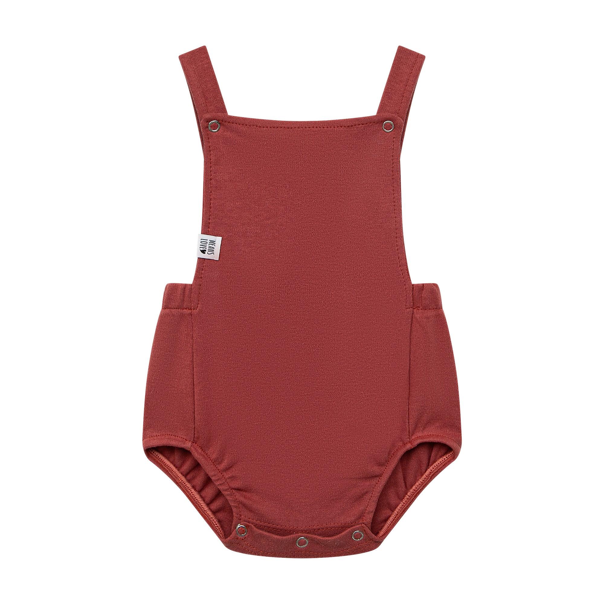 Salopete/Romper Bebê e Infantil Unissex – Algodão Premium Liso | Terracota