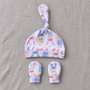 Kit Touca e Luvinha Recém-Nascido – Malha Algodão | Ângela Doll