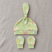 Kit Touca e Luvinha Recém-Nascido – Cotton Adapt | Jardim de Primavera