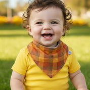 Bandana Babador Bebê Unissex – Algodão Stretch Estampa Exclusiva | Checkered Outonal