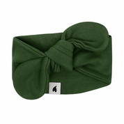 Laço de Cabelo Infantil Regulável - Algodão Premium Liso | Verde Mate