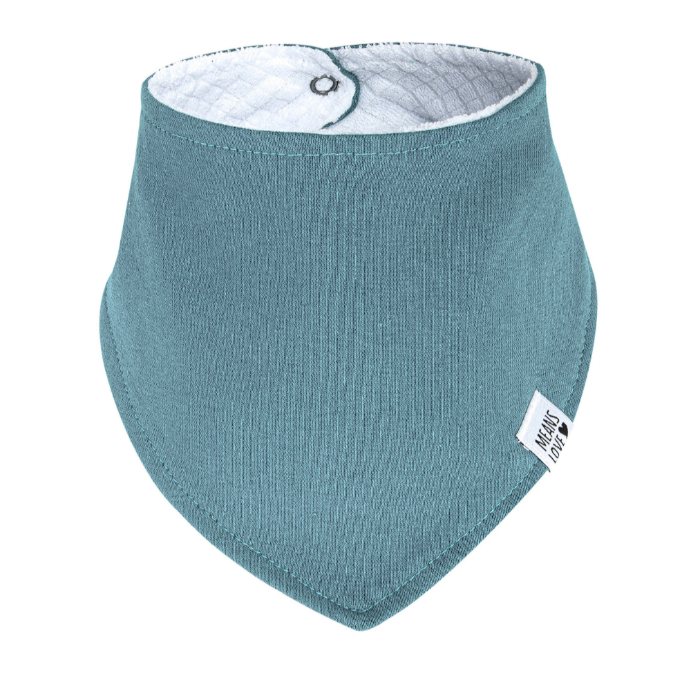 Bandana Babador Bebê Unissex – Algodão Stretch Liso | Cinza Azulado