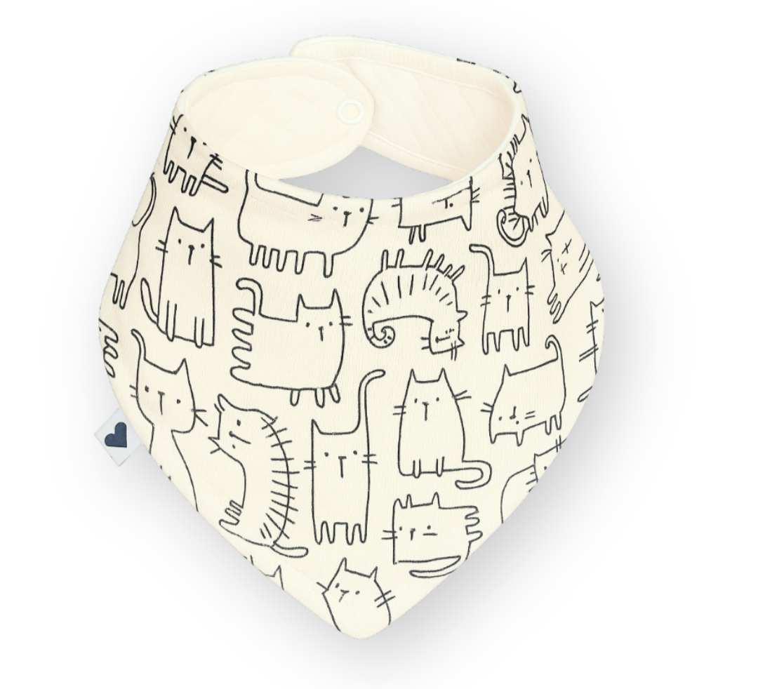 bandana-babador-bebe-gatinhos-minimalistas-algodao-premium