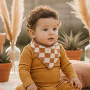 bandana-babador-bebe-unissex-estampada-exclusiva grid plaid marrom