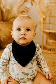 Bandana Babador Bebê Unissex – Algodão Stretch Liso | Preta