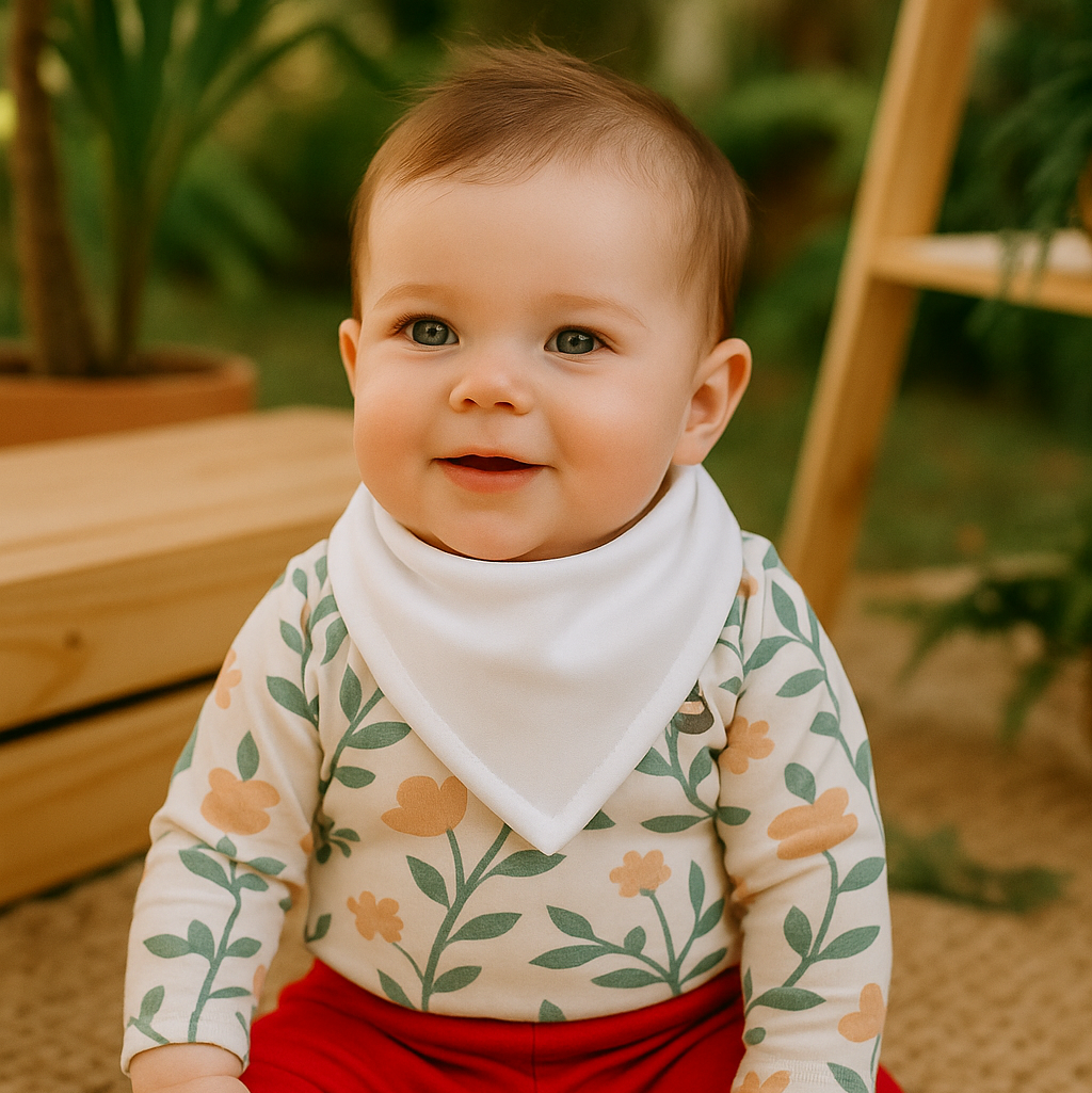 Body Bebê e Infantil Menina – Manga Longa – Cotton Premium Estampa Exclusiva | Floral Vintage Tons de Azul