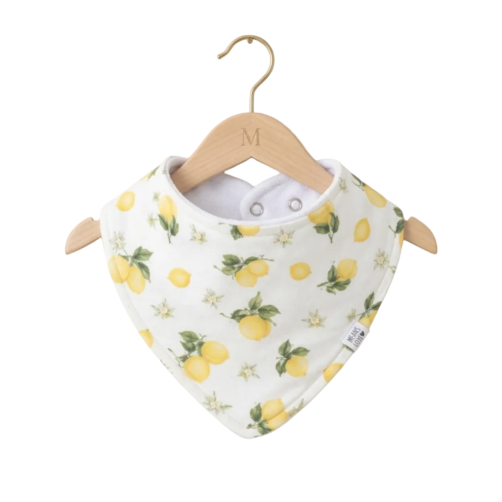 bandana babador com botoes babeiro estampado foto catalogo estampa lemons
