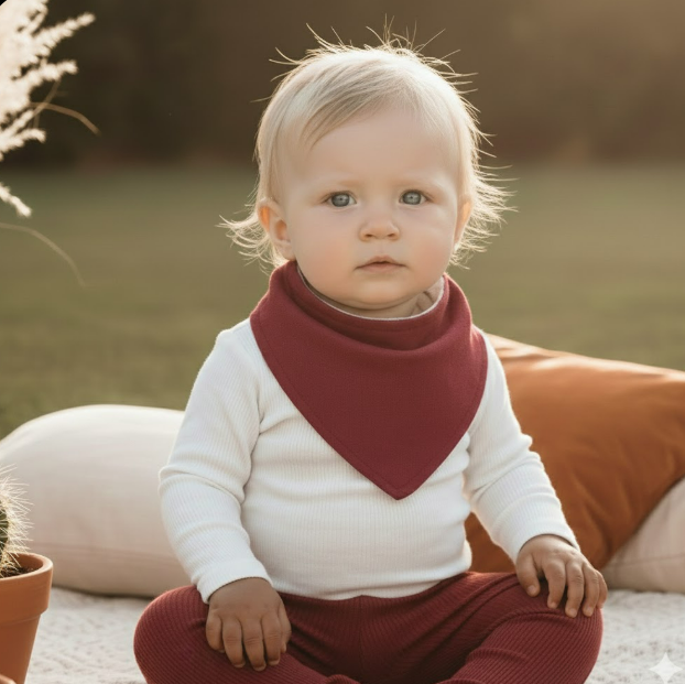 bandana babador merlot bordo liso means love baby