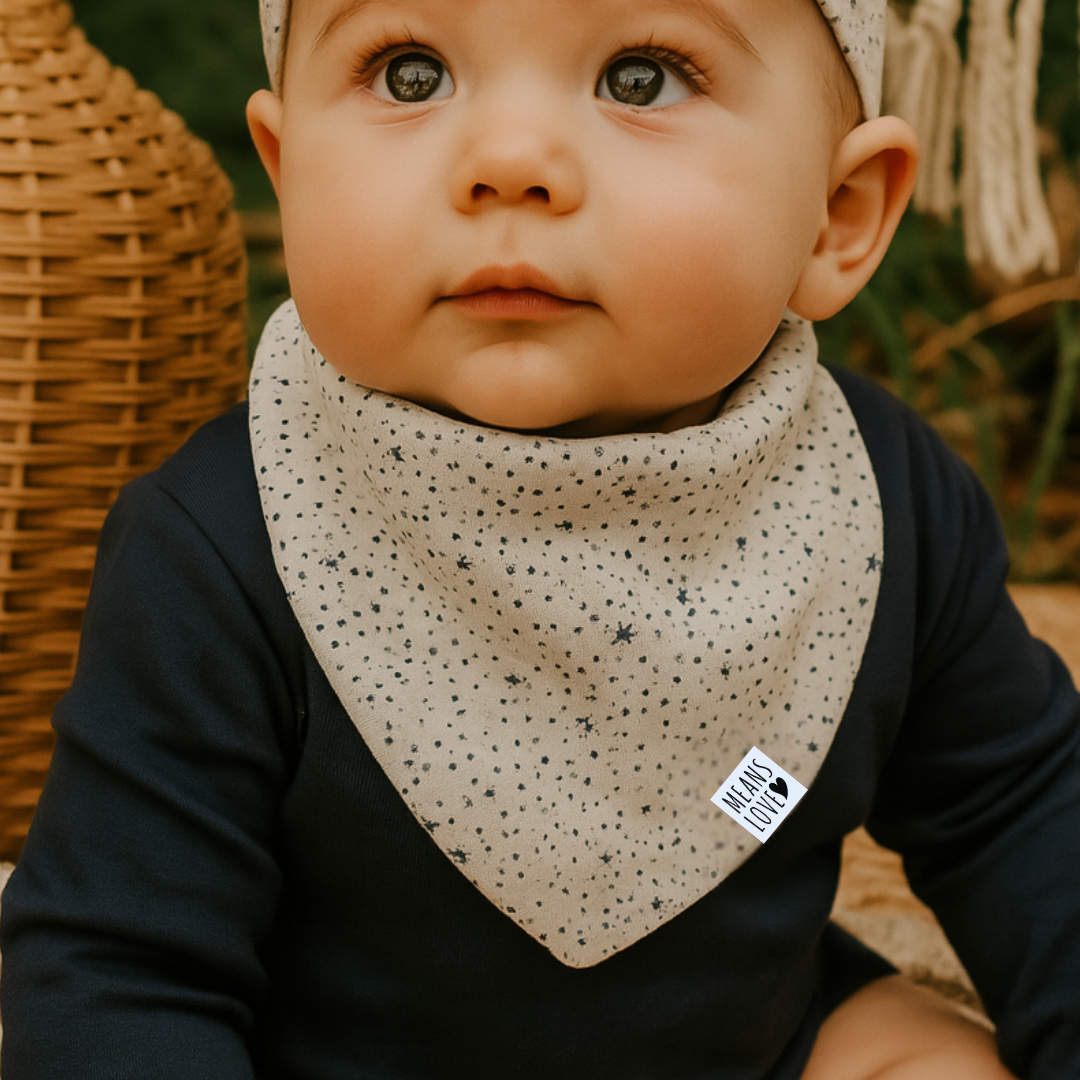 Bandana Babador Bebê Unissex – Algodão Stretch Estampa Exclusiva | Constelação