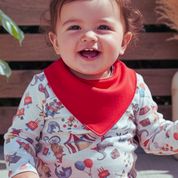 bandana bebe babador babeiro liso vermelha 0-24 meses forro atoalhado