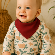 Bandana Babador Bebê Unissex – Algodão Stretch Liso | Merlot
