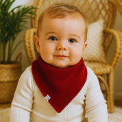 Bandana Babador Bebê Unissex – Algodão Stretch Liso | Merlot