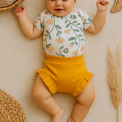 Short Bebê e Infantil Menina – Algodão Premium Liso | Amarelo