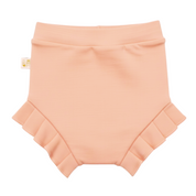 bermuda bebe infantil babados salmao bebe clarinho 