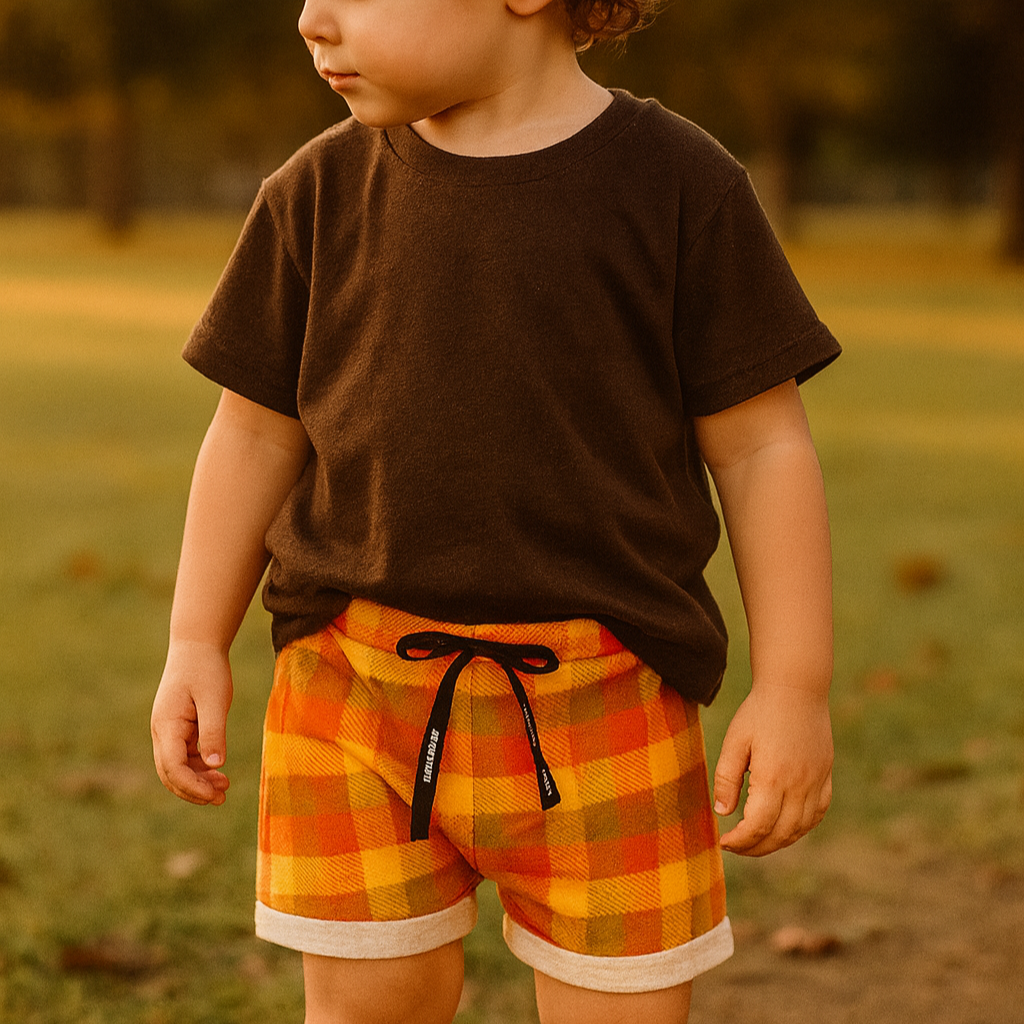 Infantil Menino - Algodão Stretch Premium Estampa Exclusiva | Xadrez Outonal