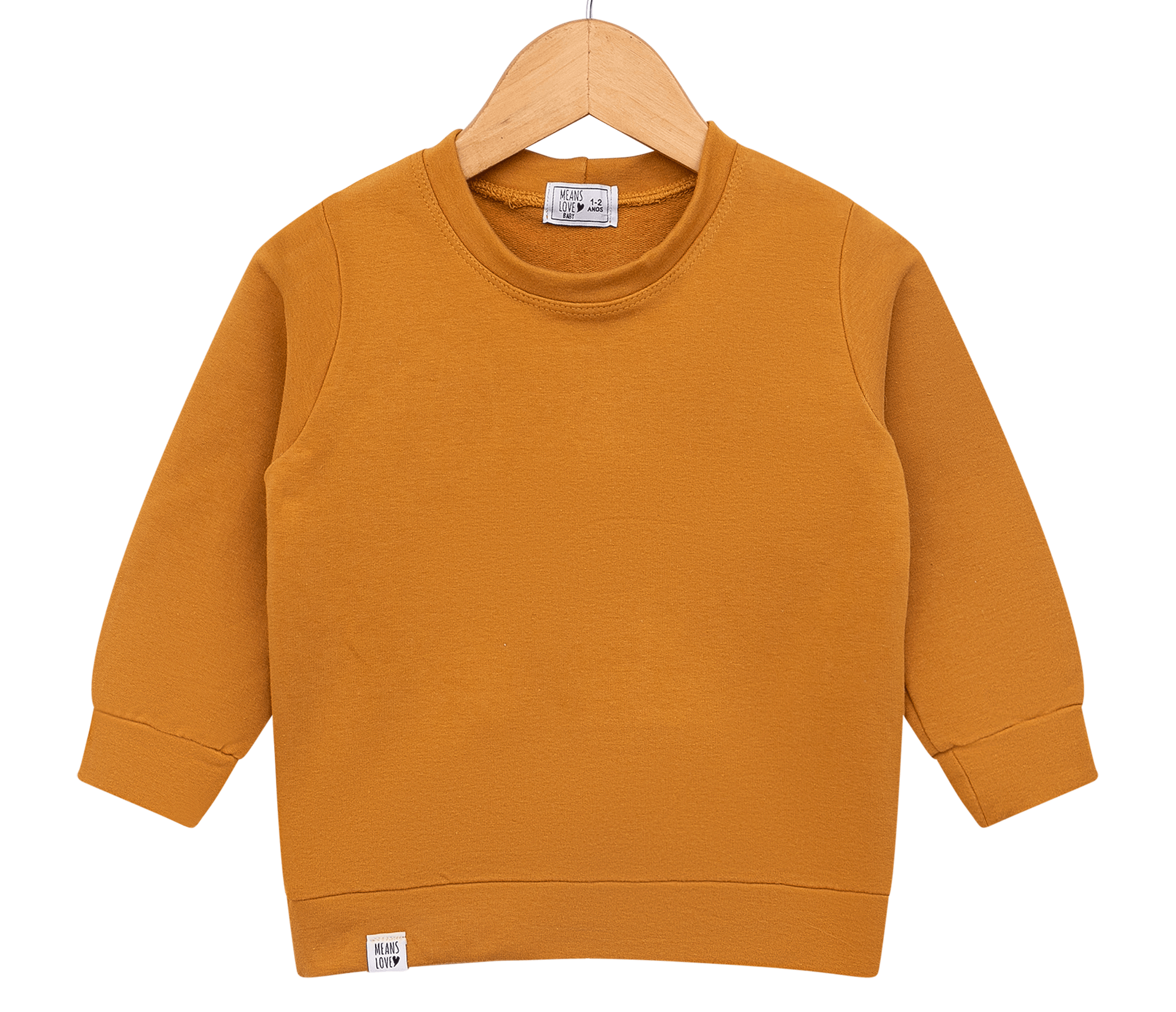 blusao moletinho stretch mostarda infantil bebe
