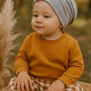blusao moletinho stretch mostarda infantil bebe