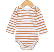 Body Bebê/Infantil Manga Longa Unissex - Algodão Premium Estampa Exclusiva | Listras Amarelas