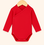Body Kimono Bebê Recém-Nascido à 3 Meses Unissex - Algodão Stretch Liso | Vermelho