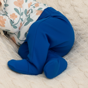 Calça Recém-Nascido com Pezinho Unissex – Algodão Stretch Premium Liso | Azul Royal