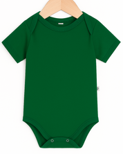 Body Bebê/Infantil Manga Curta Unissex - Algodão Stretch Liso | Verde Bandeira