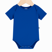 body bebe infantil manga curta premium stretch azul royal
