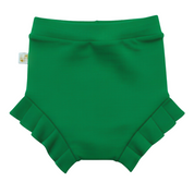 Short Bebê e Infantil Plissado Menina – Algodão Strech Liso | Verde Bandeira