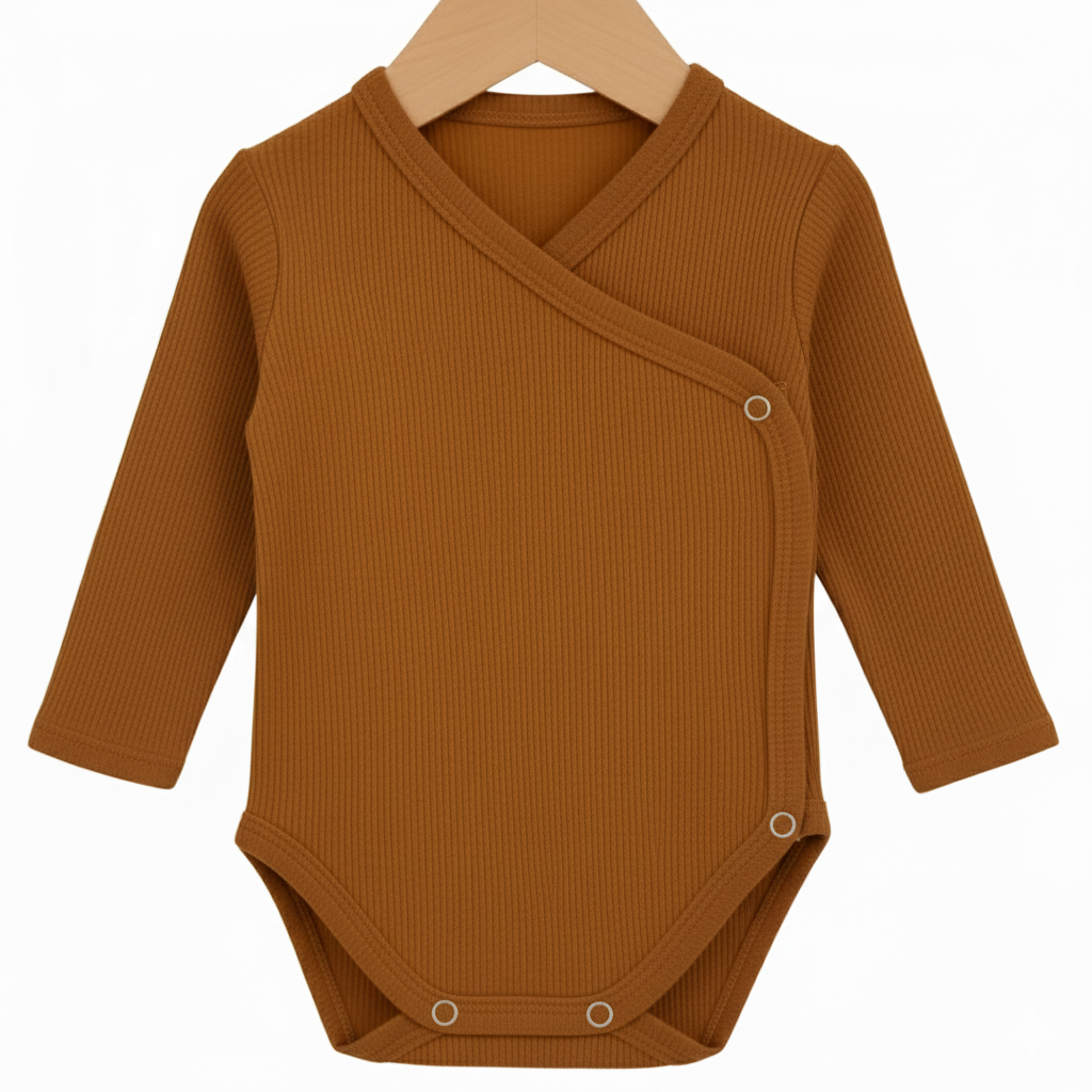 body kimono 0-3 meses means love baby cor caramelo