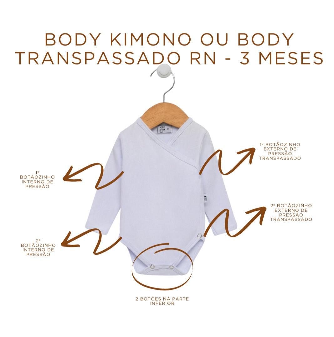 BODY KIMONO RECÉM NASCIDO UNISSEX [PA- LISO] - CINZA MESCLA