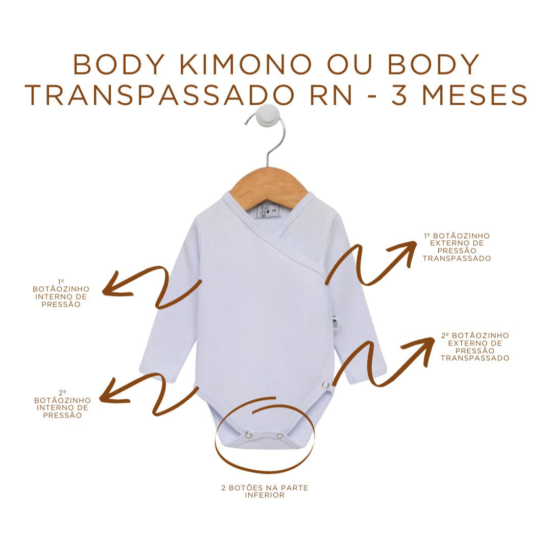 Body Kimono Bebê Recém-Nascido Mescla Banana