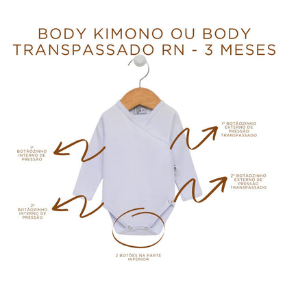 Body Kimono Bebê Recém-Nascido Mescla Banana